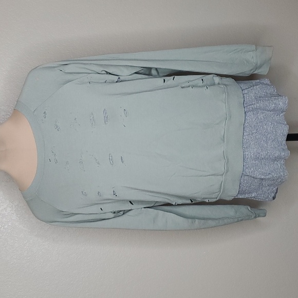 Monrow Distressed Double layer Sweatshirt - Picture 1 of 9